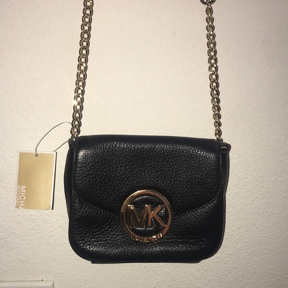 Michael Kors Handbags - Michael Kors Black Leather Crossbody Bag BRAND NEW